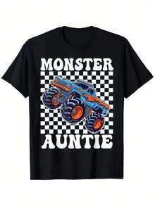 Monster Truck Auntie Monster Truck Are My Jam Truck Lover Men's Summer Casual T-Shirt, Comfortable - Breathable, Soft, Slightly Stretching, Street Hip Hop Style T-Shirt 100% Cotton All-Season Wear Individuality Unisex Top 220g Exclusive T-Shirts For Premium Fans Unisex Casual Short-Sleeved Tees A Must-Have For Fans Suitable For Festivals, Parties, Homewear, Daily Commutes, Back-To-School Outfits And Concert Looks Printed And Shipped In The USA 100% Cotton T-Shirts Opaque, Versatile Basic Tees - Đen 9 - Xem 8