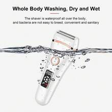 1个USB充电式5W女士电动剃毛器，带液晶显示屏，防水全身脱毛器 - 查看 8