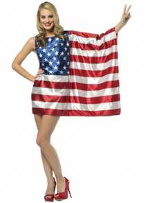 Adult Independence Day Flag Theme COS Costume For Holiday Party & Performance - Multicolor - View 8