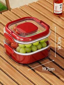 3-Layer Divided Food Storage Container With Lid, Serving Tray With Handle, Suitable For Candy, Vegetables, Fruits, Nuts, Picnics, Parties, Refrigerator Organization, Airtight Food Storage, Fresh Food Storage, Candy, Nuts, Spice Food Storage, Snack Box - Multicolor - View 16