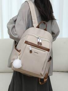 Mochila de mujer de gran capacidad con estilo retro de moda, adecuada para ir al trabajo, viajar, hacer compras, como regalo - Multicolor - Ver 8