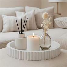Plateau rond moderne en silicone noir, convient pour la décoration de table basse - décoration minimaliste, centre-pièce idéal pour la décoration de la maison, l'affichage de parfums et les centres d'intérêt de mode, la décoration de bar à café - Multicolore - Voir 14