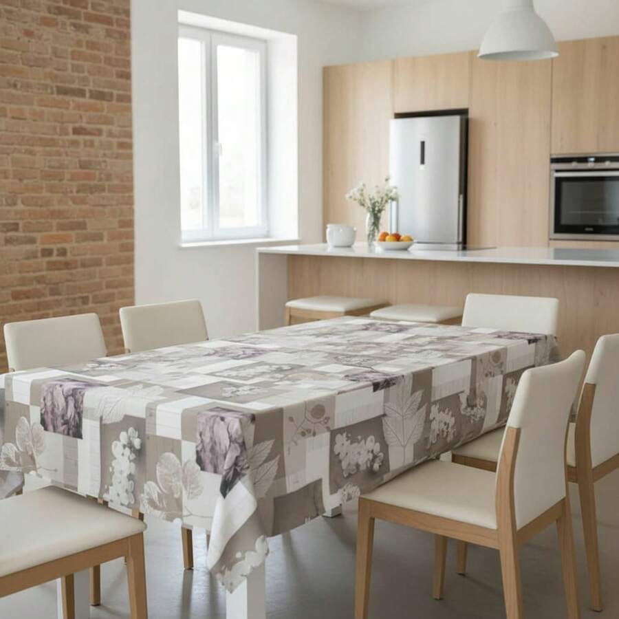 Kiva Stain-Resistant And Waterproof Oilcloth Tablecloth, Sizes From 100x140 To 300x140 Cm And Round 140 Cm - Easy-Clean Oilcloth Tablecloth For Rectangular And Round Tables - Available In 10 Designs - 選項 9 - 查看 1