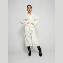 Women's Max Long Overcoat In Brushed Wool Hbd Plus - Sbt-005 - Blanquecino - Ver 1