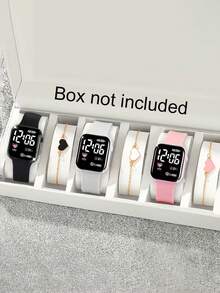 6 pièces Ensemble de montres, Nouveau style 2026, Populaire pour femmes, Montre ornée de diamants en forme de cœur, Disponible en plusieurs couleurs. Parfait pour offrir ou pour un usage personnel, Convient pour un port quotidien et pour les occasions spéciales. - Multicolore - Voir 12