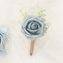 6件套男士玫瑰桉树胸花，适合新郎及伴郎，适用于婚礼、周年纪念、返校节、秋季乡村婚礼 - 玫瑰 - 查看 18