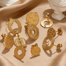 6pcs Stainless Steel Fashionable Welded Round Ring Braided Earring Components, DIY Earring Jewelry Accessories - Round Earrings - View 10