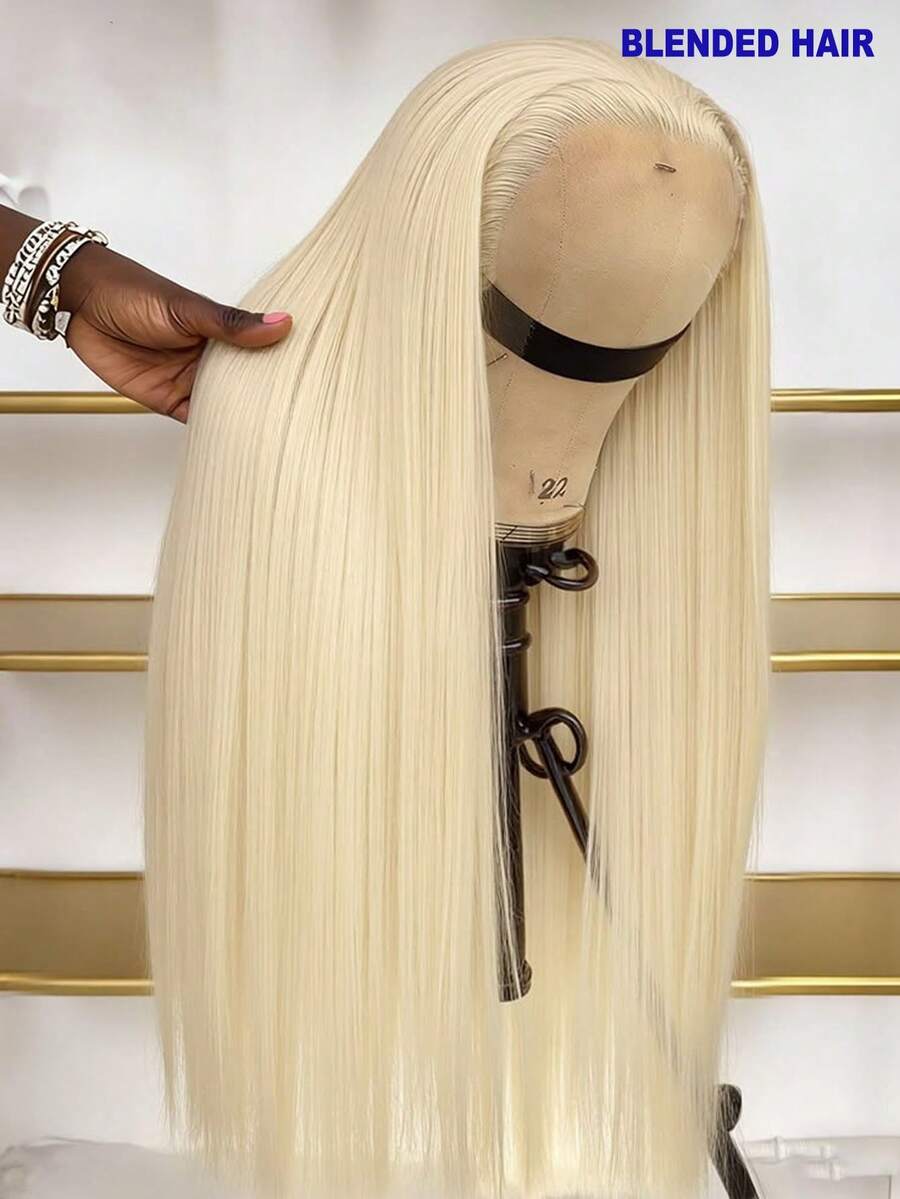 8-34英寸 13x4 高清蕾丝前额发片，200%密度预拔毛蕾丝前额发片，#613 金色直发巴西原生发前额发片，带婴儿发，适合女性日常、派对、圣诞节等场合。 - S613 - 查看 1