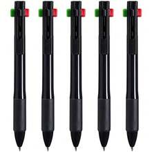 4-In-1 Multicolor Pen 1.0mm - 4-Color Retractable Ballpoint Pens Nurse Pens For Office School Supplies Students Gift 5 Pack Black - C15ps黑色4合1多色 - 查看 2