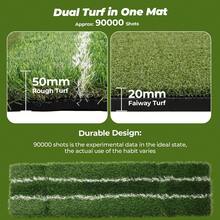 GCCSJ Golf Putting Mat,Practice Mat,Real Feel Golf Hitting Mat (5x4ft), Large Double Turf, Golf Indoor And Outdoor Practice Mat With Sight Line And Approach Angle Aid, For Swing, Chipping, PuttingAll Weather Training Aid For Men & Women - 綠色 - 查看 4