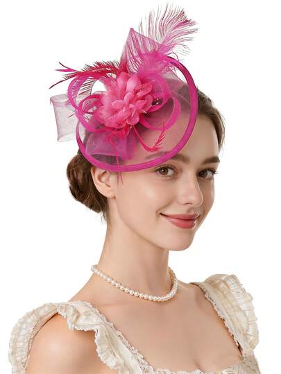 1Pc Women's Feather Mesh Church Fascinator Kentucky Derby Bridal Tea Party Wedding Hat