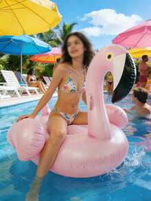 1pc Giant PVC Inflatable Flamingo Pool Float, 60/70 Inch (Approx. 150cm/180cm) Pink Flamingo Party Floats, Large Beach Pool Floating Toy, Suitable For Big Pool Party And Beach - 1 Piece - View 3