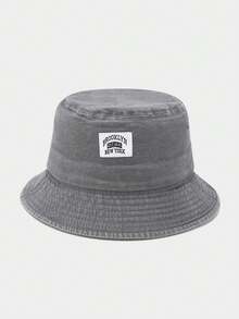 1pc Vintage Distressed Kids Bucket Hat Brooklyn Label Design Breathable Sun Protection Hat For Boys And Girls - 1PC - View 9