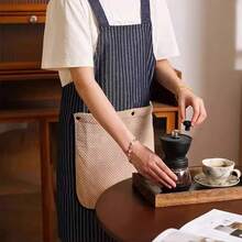 1pc High-Quality Detachable Waterproof Thickened Anti-Oil Kitchen Apron, Suitable For Young Adults And Household Use - Multicolor - View 1