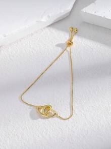 1pc Adjustable Rotating Chain Bracelet For Women, Featuring Octagon Star, Heart, Ring, Circle, Letter U, Suitable For Daily Wear, Gift, Graduation, Wedding, Birthday Party - Multicolor - View 14