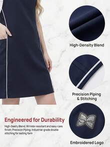 1pc Premium Kitchen Apron, Sweet Style, Workwear, Suitable For All Seasons Cooking, H-Shaped Widened Shoulder Strap Apron, Unisex, With Two Pockets, Suitable For Chefs Cooking, Gardening, Barbecue, Cafe, Painting, Baking, Hairdressing And Manicure - 1pc Blue - View 2