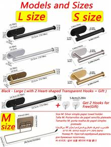 16/33cm Soporte para rollo de papel de cocina, Estante para película adherente, Soporte adhesivo para papel higiénico, Soporte para servilletas, Organizador de gabinete, Toallero, Estante para paños de cocina, Estante para platos, Montaje en pared de acero inoxidable, Almacenamiento de cocina, Accesorios de baño, Esencial para volver a la escuela - Multicolor - Ver 6