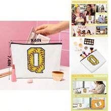 Softball Gifts Initial Makeup Bag Monogrammed Cosmetic Bag Letter Q Zipper Pouch Softball Accessories For Girls Women Player Coaches Friend Graduation Birthday Gifts - Softball Q + Softball - View 1