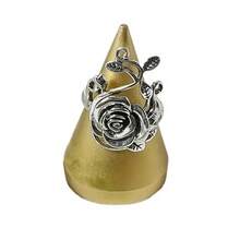 1Pc Vintage Minimalist Women'S Ring, Fashionable Jewelry Suitable For Proposals, Anniversary Dinners, Valentine'S Day Dates, Ideal Gift Choice For Holidays And Birthdays - H383 銀色 - 查看 5