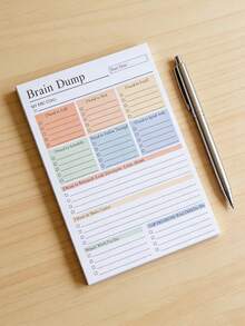 1PC A5 Brain Dump To-Do Notebook, 50 Pages Minimalist Focus Planner For Daily Organizing - A - View 2