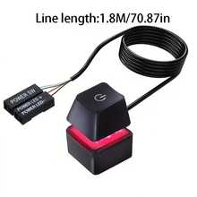 YAIUZGOO 适用于电脑、网吧台式电脑的外置桌面电源开关，电源按钮延长线，加长电源按钮，电脑主板电源/重启按钮延长线 - 查看 2