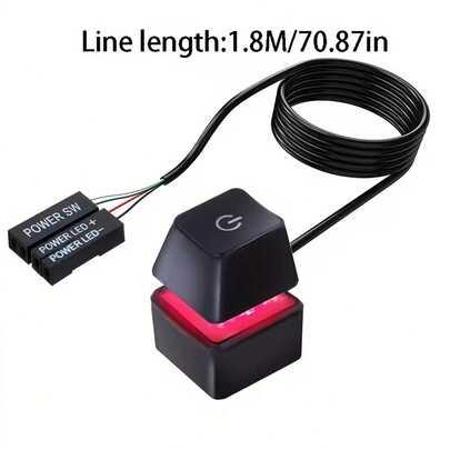 YAIUZGOO External Desktop Power Switch For Computers, Internet Cafe Desktop PCs, Power Button Extension Cable, Extended Power Button, PC Motherboard Power/Reset Button Extension Cable
