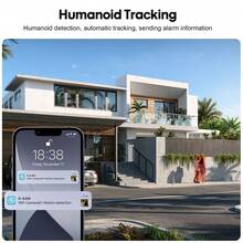 400万像素4G安防摄像头，安装简便，355°旋转和100°倾斜，全彩夜视，移动侦测，双向语音，IP65防水，太阳能供电，适用于家庭、办公室和商店，无需布线，安装简便，可24/7全天候监控婴儿和宠物，WiFi安防摄像头，设置简单，实时高清视频，移动报警 - 白色 - 查看 5