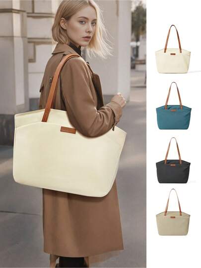 Tote Bag Women's Work Handbags Purses With Top Handle, Lightweight Teacher Nurse Bible Bag For School Travel Commute Outdoor, Laptop Tote Bag For Women 14 Inch Nylon Leather Computer Bags Business Office Work Briefcase, Multi Compartment, Zipper Crossbody Bag, College Shoulder Bag, Daily Purse With Strap, Ideal Gift For Women, Available In Three Colors