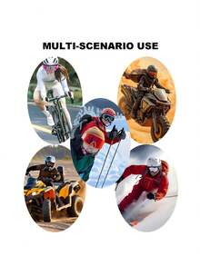 1 Set Of Outdoor Cycling Goggles, Motorcycle Off-Road Dustproof Goggles, And Sports Windproof Ski Goggles, With A Storage Bag And Lens Cleaning Cloth. Colored And Clear Lenses Are Available. Suitable For Cycling, Skiing, And Surfing. - 彩色 - 查看 2
