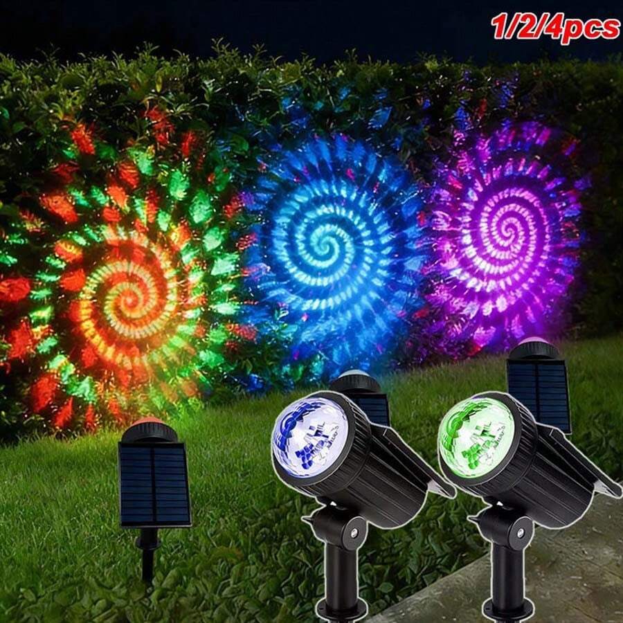 4/2/1 PCS Outdoor Solar Landscape Light, Outdoor Solar Starry Sky Projector Light, 7 Lighting Modes/IP44 Waterproof Rating,3200mAh, From Dusk To Dawn Suitable For: Courtyard/Garden/Landscape Spotlight/Home Decoration And Outdoor Lighting - 太陽能星空燈-2pcs - 查看 1
