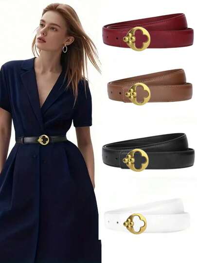 韩式女士真皮腰带，针扣设计，百搭装饰牛仔裤腰带