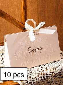 10 hộp quà tặng di động màu đỏ và trắng đựng kẹo, hộp đựng sô cô la, túi quà tặng đồ ngọt, hộp quà nhỏ đựng tráng miệng cho tiệc sinh nhật, đám cưới, trang trí tiệc lễ hội. - Nhiều màu - Xem 9