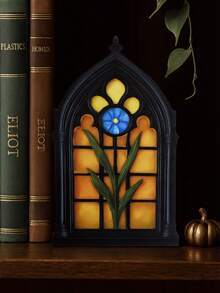 1 Stück Gotischer Kathedralfenster Wanddekoration Blau Blumen Holzplakette Vintage Bogen Kirchenstil Holzdruck Mittelalterliche Heim Ästhetik Wohnzimmer Wandbehang Dekorative Kunstarbeit Bohemian Altar Dekoration Viktorianisch inspirierte Holzhandwerkskunst Mystischer Raumzubehör Dark Academia Stil Wandkunst Elegantes Einweihungsgeschenk - Stil C - Übersicht 8