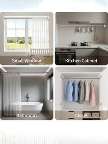 1pc Super Long Stainless Steel Extendable Curtain Rod, Shower Curtain Rod, Window Curtain Rod, Wardrobe Rod, Tension Rod, Drying Rack, Adjustable Curtain Rod, Spring Curtain Rod, No Drilling Required Bathroom Divider Spring Rod - Multicolor - View 7