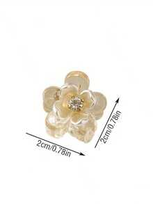10pcs Camellia Rhinestone Mini Claw Clips, Ultra Cute Luxury Princess Hair Accessories, Stylish Elegant Bangs Side Clip For Daily Outfit Photography - 10pcs Transparent Camellia Clips - View 8