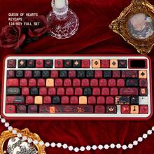 Teclas de teclado Reina Roja, Teclas de alta calidad MOA de cinco lados con tinte sublimado en PBT compatibles con teclados mecánicos - Ver 5