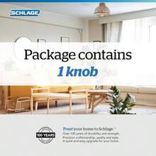 Schlage F170 GEO 622 ADD - perilla de puerta georgiano con ribete Addison manija de puerta falsa sin giro de una cara negro mate - Mate negro - Ver 5