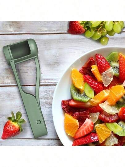 1pc Grape Slicer, Suitable For S-Shaped Grapes, Grape Slicer, Grape, Tomato, Cherry, Strawberry Cutting Tool, Grape Slicer For Vegetable And Fruit Salad Cake Decoration, Grape Quarter Cutter, Lightweight Cutlery For Cherries, Strawberries, And Blueberries
