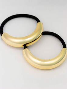 4 piezas Elegantes Sujetadores de Pelo de Metal, Scrunchies de Pelo de Lujo para Mujeres, Accesorios de Pelo Minimalistas, Sujetadores de Pelo Elásticos de Metal Lisos de Moda Retro, Regalo del Día de San Valentín, Sujetadores de Cola de Caballo, Lazos de Pelo, Bandas Elásticas para el Pelo, Accesorios de Pelo, Gimnasio, Baño, Suministros de Belleza - Dorado - Ver 5