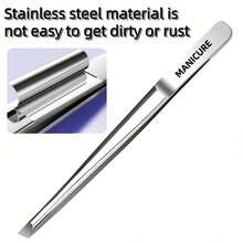 Stainless Steel Adjustable Single-Hole Eyebrow Tweezer, Durable For Eyebrow And Eyelash Trimming, Unisex Beauty Tool Set - Silver - View 3