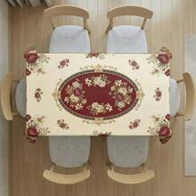 1pc Floral Printed Tablecloth, Suitable For Holidays, Parties, Birthdays, Dinners, Restaurant Table Decor, All Seasons, Home Decor - متعدد الألوان - مشاهدة 3
