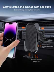 车载CD槽手机支架 – 自动锁定，360°旋转，无需钻孔，防滑设计，适用于4.0-6.7英寸手机，通用兼容及所有智能手机等型号，车载仪表盘配件 - 手機支架 - 查看 5