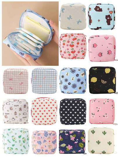 1 chiếc - Túi đựng băng vệ sinh di động, Túi đựng băng vệ sinh dung tích lớn, Túi đựng băng vệ sinh họa tiết hoạt hình, Bộ dụng cụ kinh nguyệt di động, Túi đựng tampon, Túi đựng sản phẩm vệ sinh phụ nữ, Túi đựng chống thấm nước, Thích hợp để đựng băng vệ sinh, son môi và đồ thay đổi, Vật dụng cần thiết khi đi du lịch, Vật dụng cần thiết để cất giữ đồ, Vật dụng cần thiết cho mùa tựu trường, Quà tặng cho mẹ, Quà sinh nhật, Quà tặng ngày lễ, Quà Giáng sinh, Phong cách Bohemian.