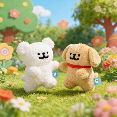 经典线条狗吊坠，可爱治愈卡通设计，柔软迷你玩偶，个性化装饰，百搭饰品