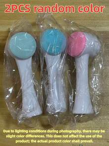 二合一柔软双面洁面刷，专为手动按摩设计，柔软刷毛，深层去角质，清洁毛孔，适合瑕疵肌肤，必备面部护理配件，夏季必备个人清洁工具，男女通用，便携式旅行清洁助手，家居生活 | 身体护理 | 个人清洁工具 | 清洁工具，可用作去角质刷和洗面刷，颜色随机（可能存在轻微色差，请以实物为准） - 多色 - 查看 13