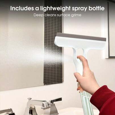 Limpiador de ventanas manual 3 en 1, Limpiacristales, Herramienta de limpieza para puertas de ducha, Apto para sala de estar, dormitorio, cocina, azulejos, espejos, baño y parabrisas de automóvil