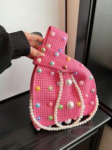 2026 New Large Capacity Shoulder Bag, Artistic Chic Woven Unique Beach Bag - Multicolor - View 3