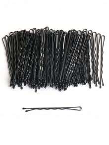 200/100/50/20pcs Women Simple Black Solid Color Hair Clips, Suitable For Ladies Hair Accessories, Black Text Hair Clips, Hair Clips, Small Black Clips, Headwear, Hair Pins, Trimming Clips, Wavy, Hair Styling Clips, Women Hair Clips,Summer,Holiday,Travel - Black - View 1
