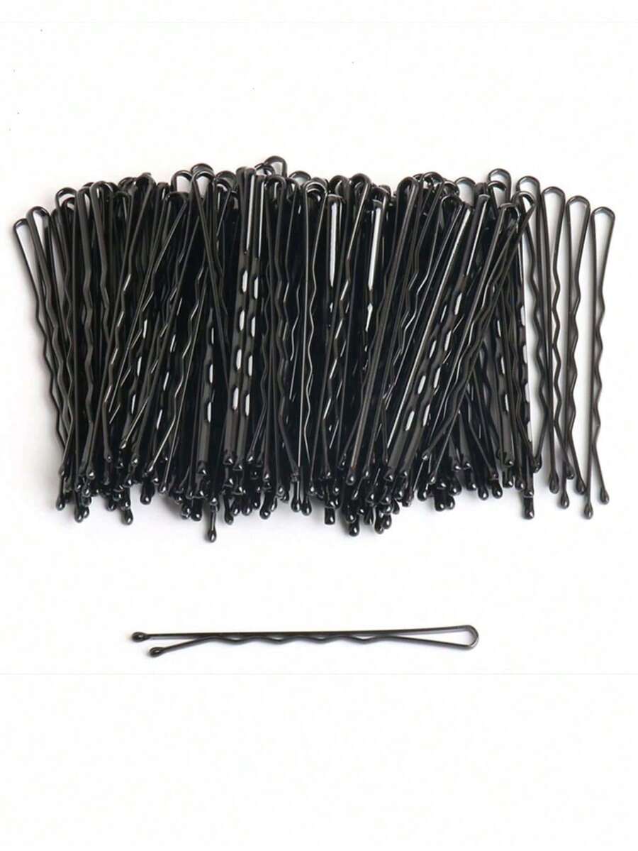 200/100/50/20pcs Women Simple Black Solid Color Hair Clips, Suitable For Ladies Hair Accessories, Black Text Hair Clips, Hair Clips, Small Black Clips, Headwear, Hair Pins, Trimming Clips, Wavy, Hair Styling Clips, Women Hair Clips,Summer,Holiday,Travel - Black - View 1