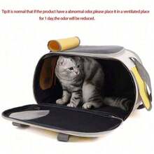 1 pieza Bolso transportador de mascotas, diseño de mano/hombro, cubierta retráctil para ventilación y privacidad, estilo de moda - Multicolor - Ver 6